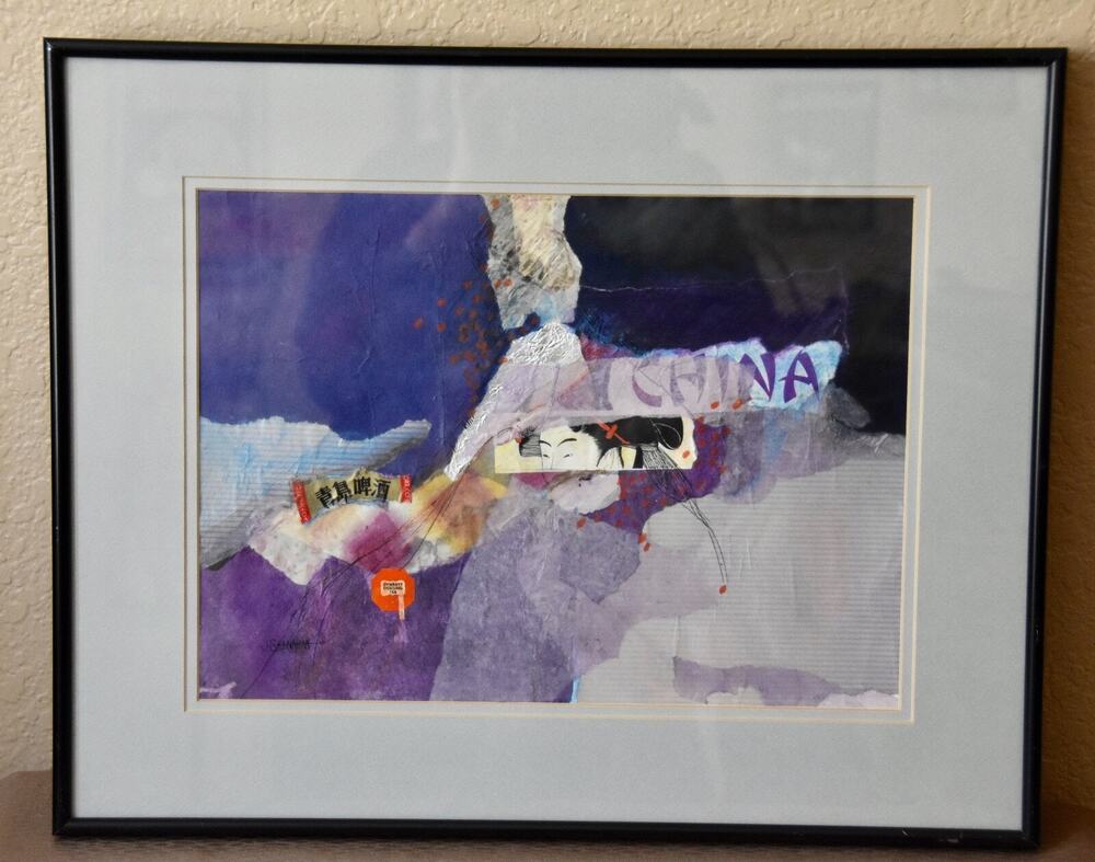 Mix Media Collage Wall Art Design Signed by Artist Jeanine Shanahan